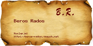 Beros Rados névjegykártya